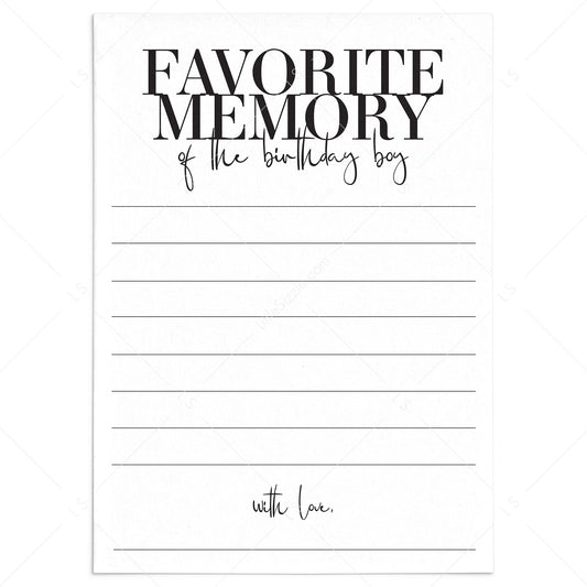 My Favorite Memory With The Birthday Boy Cards Printable by LittleSizzle