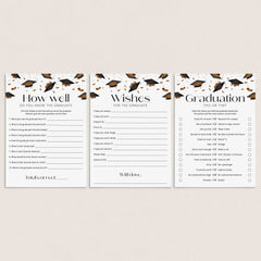 Black and Gold Graduation Games Pack Printable by LittleSizzle