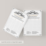 Black and Gold Halloween Game Printable Scattergories
