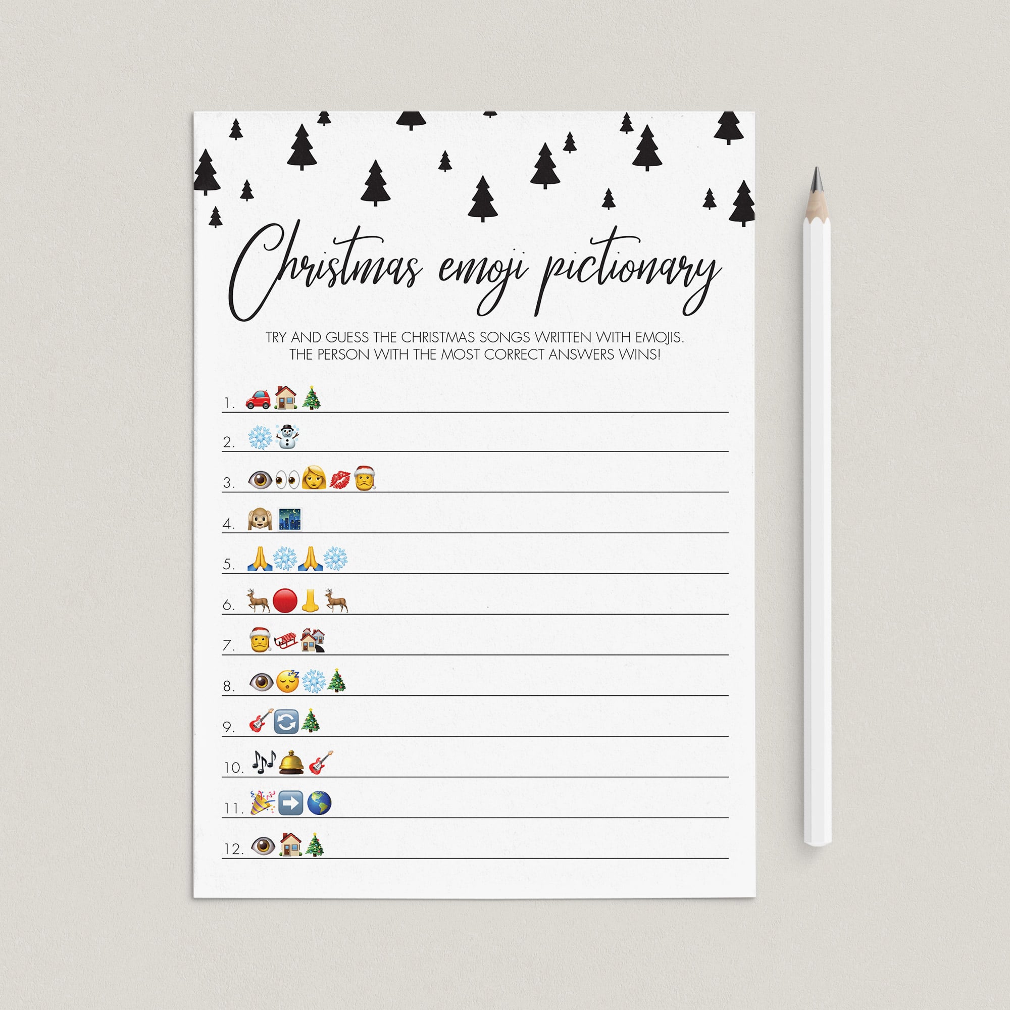 Guess The Christmas Song Emoji Game Printable by LittleSizzle