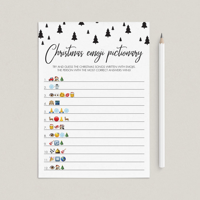 Christmas Emoji Pictionary Printables | DIY Christmas Games – LittleSizzle