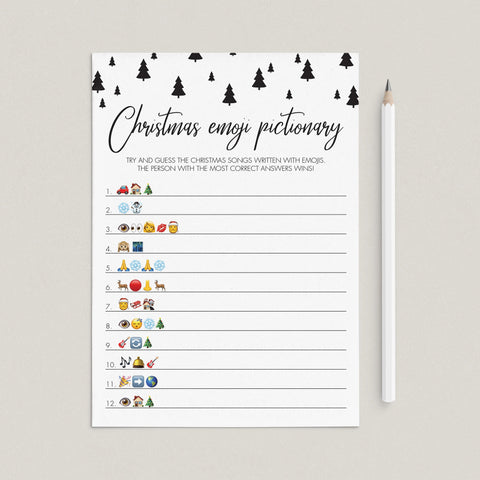 Guess The Christmas Song Emoji Game Printable | Instant download ...