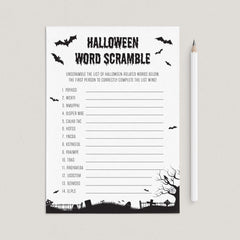 Halloween Word Scramble with Answers Printable Instant Download by LittleSizzle