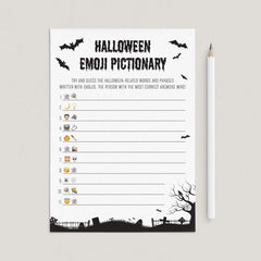 Halloween Emoji Game Printable Black & White by LittleSizzle