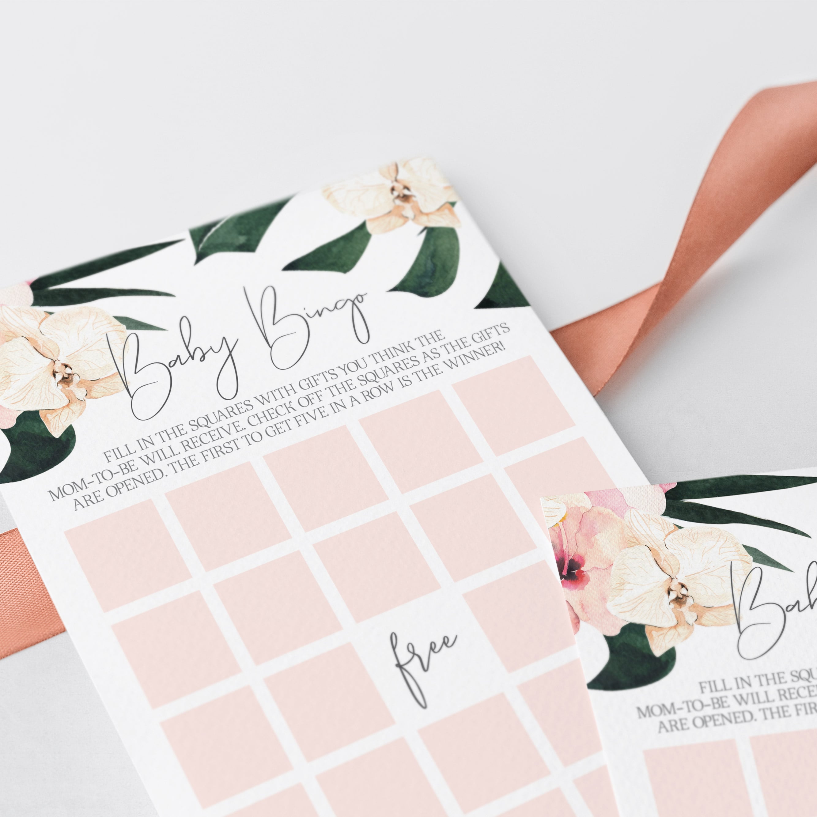 Baby bingo game printable floral and greenery by LittleSizzle