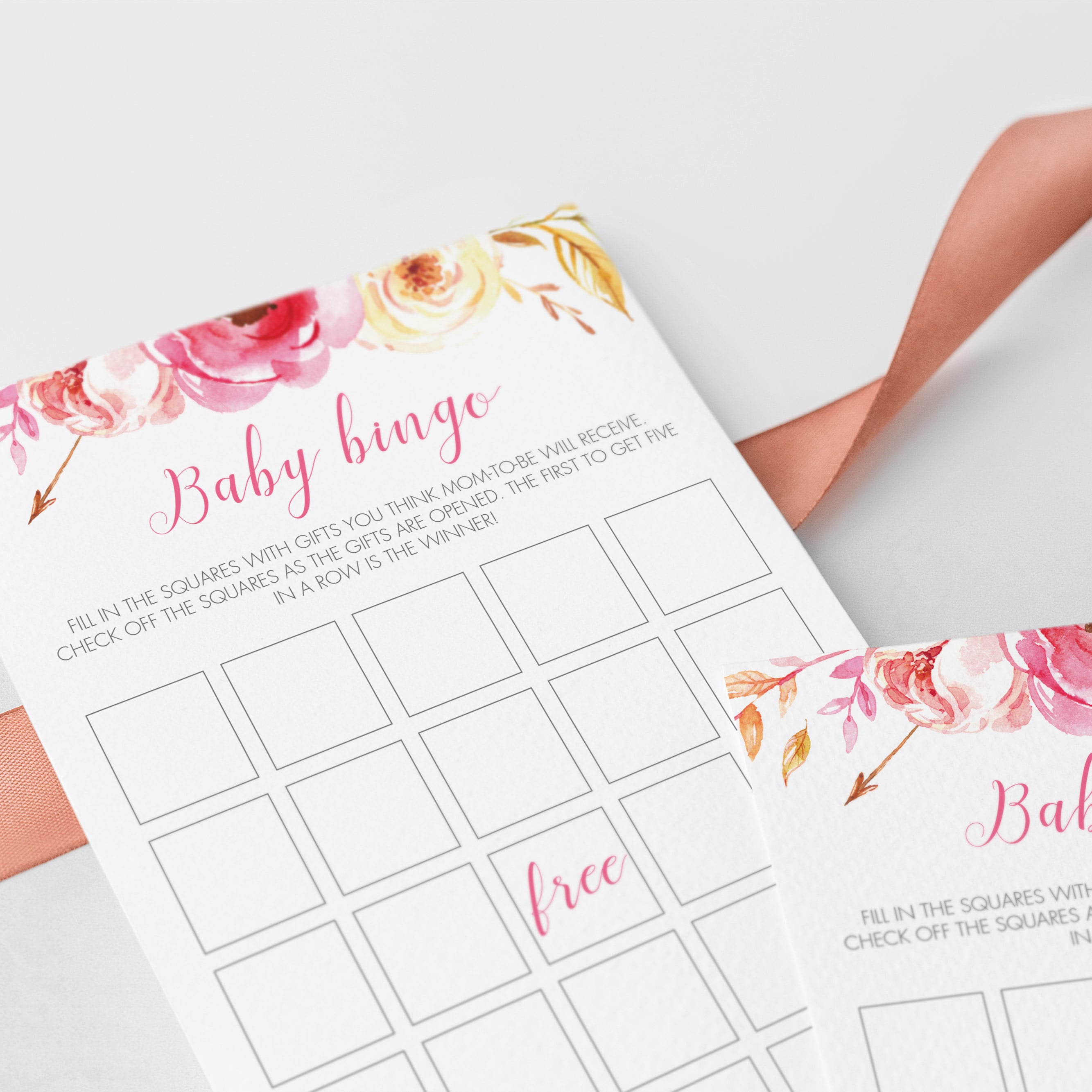 Blank baby bingo game floral theme by LittleSizzle