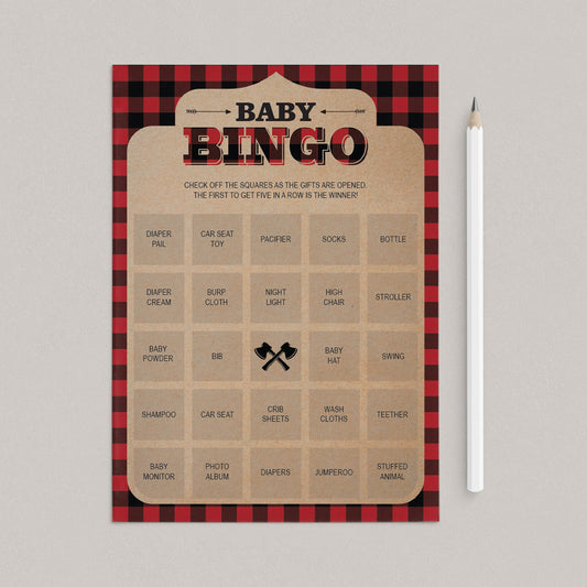 Rustic baby shower baby bingo cards blank and prefilled by LittleSizzle