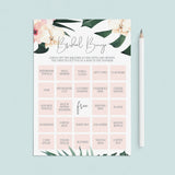 Bridal Bingo Template Blank and Prefilled Cards Instant Download by LittleSizzle