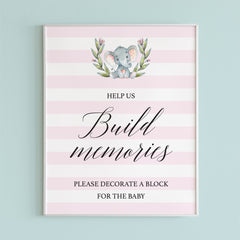 Printable girl baby shower decorations please decorate a block by LittleSizzle