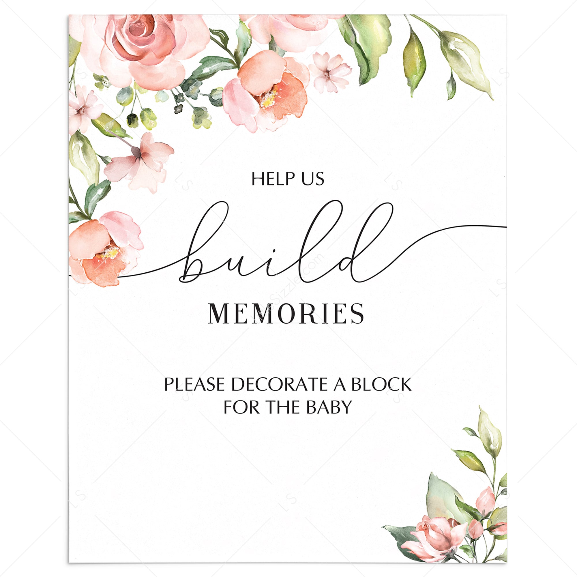 Decorate a block baby shower games floral theme by LittleSizzle