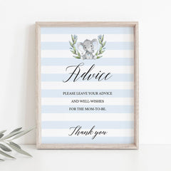 Elephant shower advice sign printable by LittleSizzle