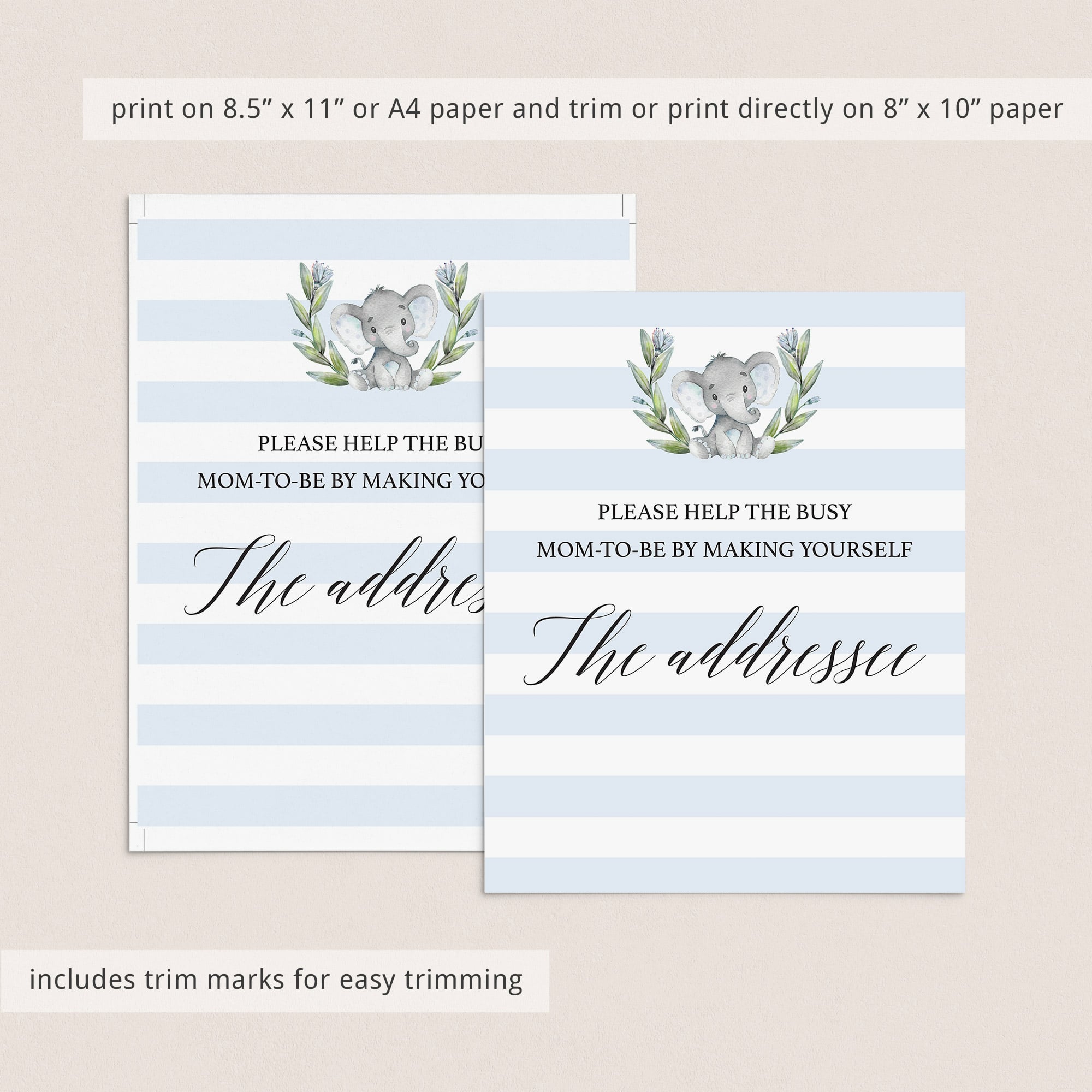 Blue and gray baby shower addressee sign by LittleSizzle