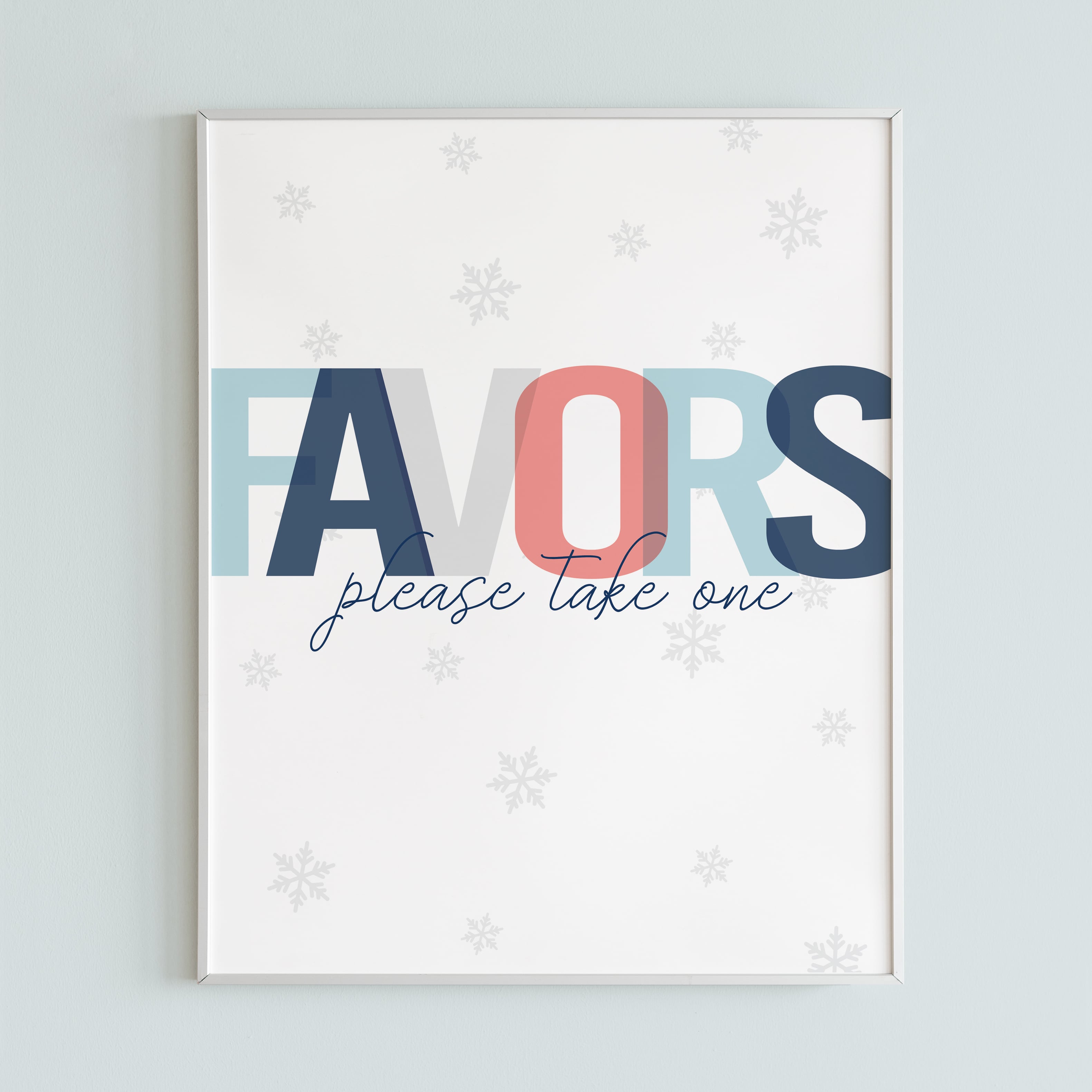 Snowflake baby shower sign for favors by LittleSizzle
