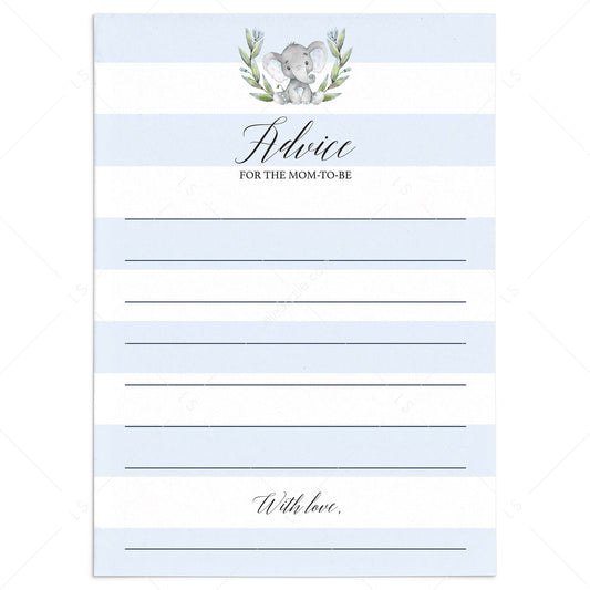 Printable boy baby shower advice card by LittleSizzle