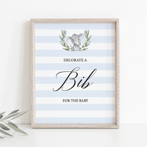 Decorate A Bib table sign for boy baby shower | Instant download ...