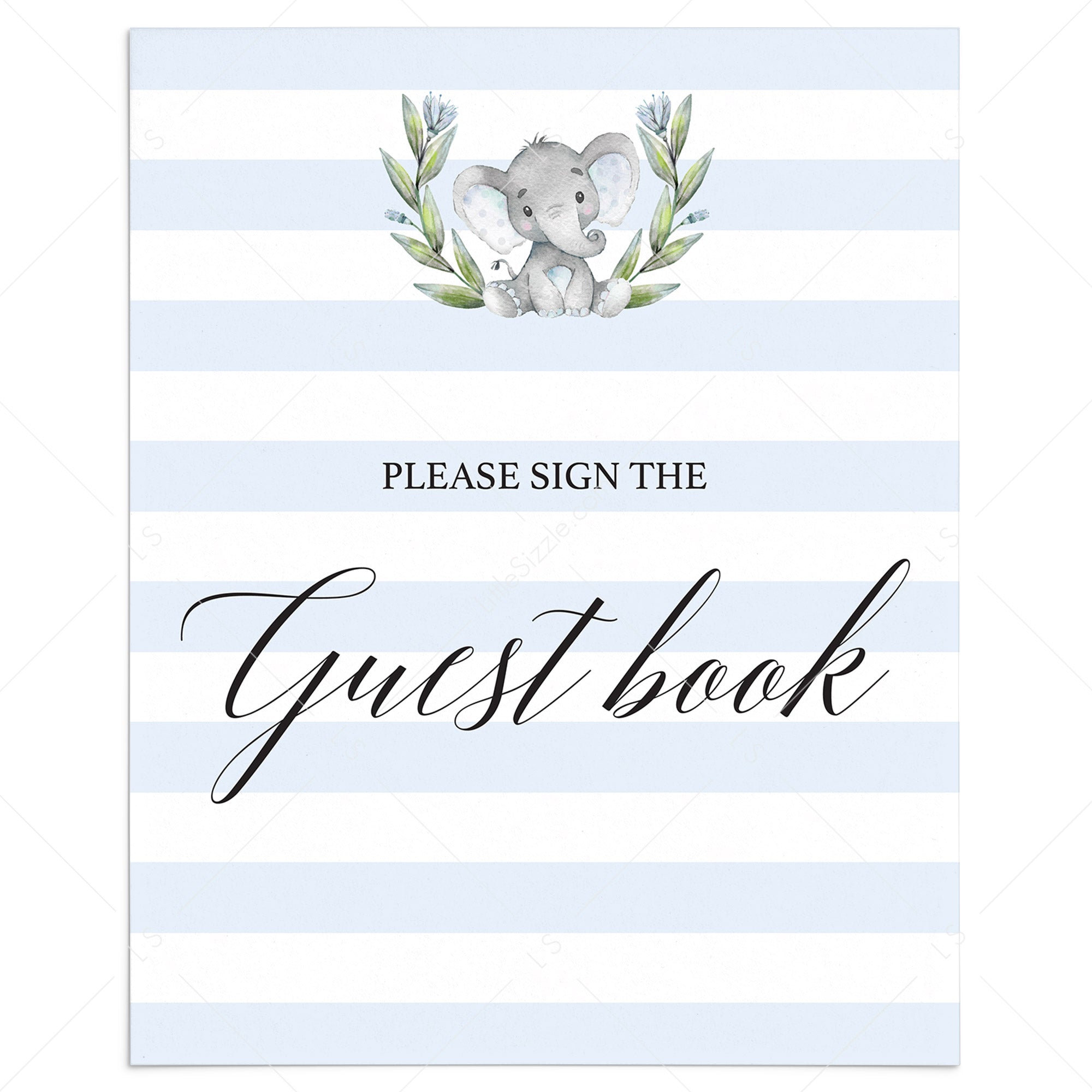 boy baby shower guest book sign instant download by LittleSizzle