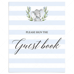 boy baby shower guest book sign instant download by LittleSizzle