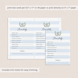 Baby Boy Shower Games printable wishes card by LittleSizzle 
