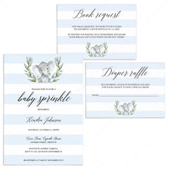 Blue baby sprinkle invitation set templates by LittleSizzle