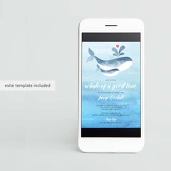 Whale Baby Shower Invitation Template