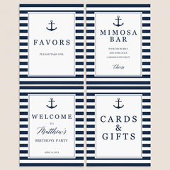 Nautical Party Signs Bundle Printable Instant Download by LittleSizzle