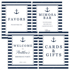 Nautical Party Signs Bundle Printable Instant Download by LittleSizzle
