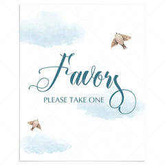 Blue clouds baby shower favors sign printable by LittleSizzle