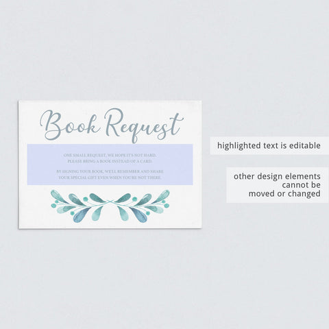 Book Request card for Winter Theme baby shower printable | Instant ...