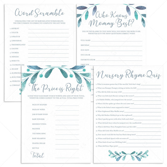Winter Themed Baby Shower Games Bundle Printable by LittleSizzle