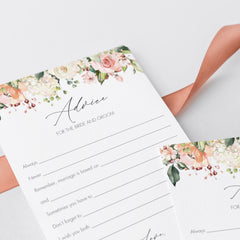 floral wedding advice cards printables