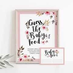 Guess the food babyshower game for girl party printable by LittleSizzle