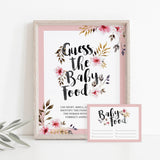 Guess the baby food for girl baby shower party by LittleSizzle