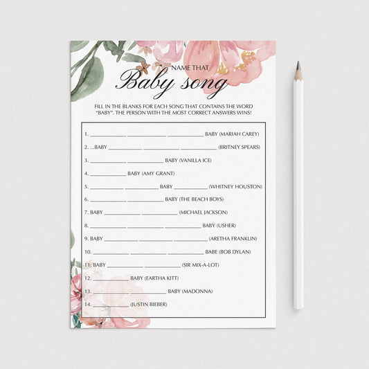 Baby song game printable by LittleSizzle