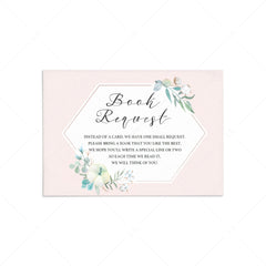 Blush baby shower book request card by LittleSizzle
