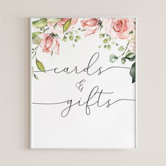 cards and gifts bridal shower signs printable