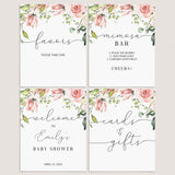Blush Floral Baby Shower Signs Package Printable by LittleSizzle