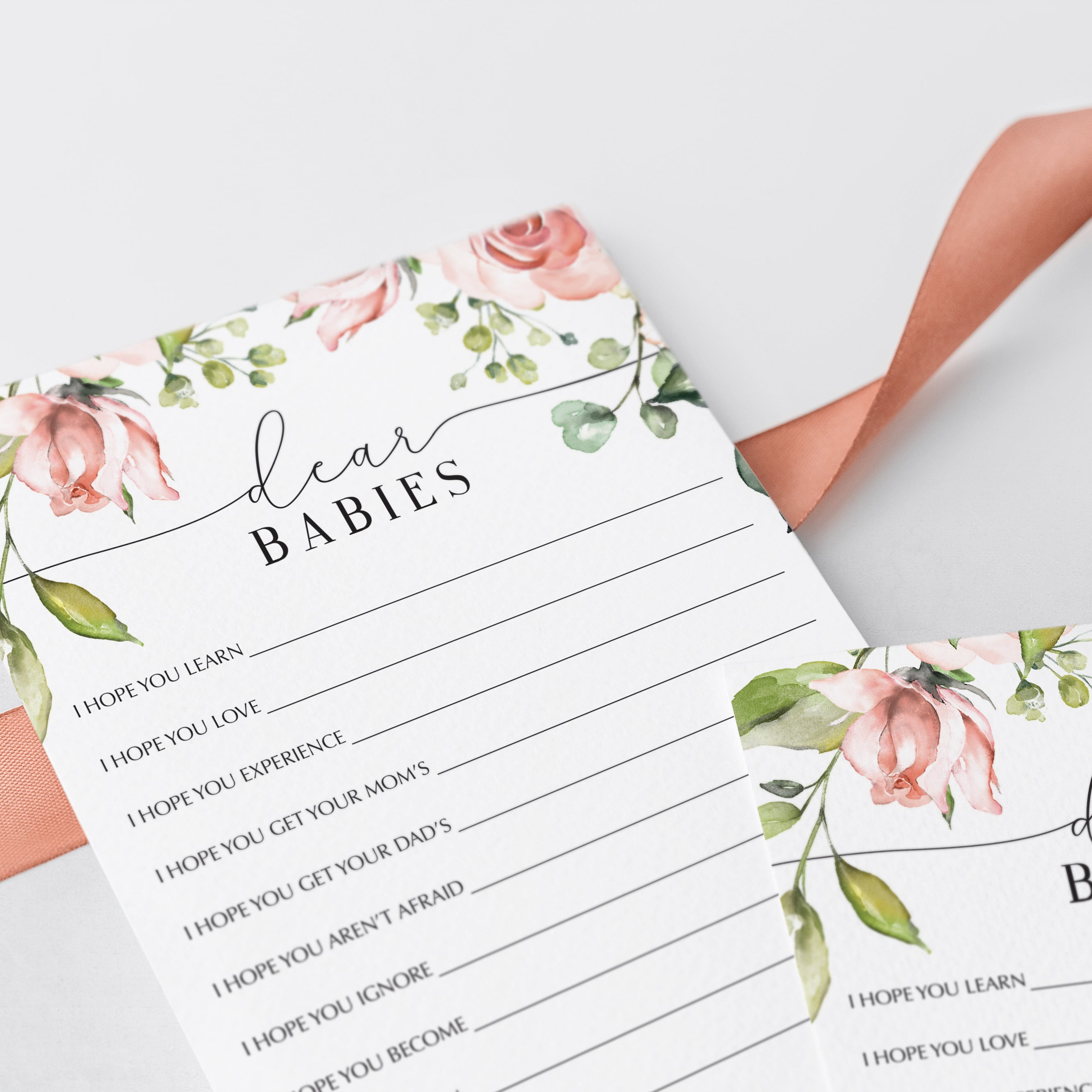 Watercolor floral twins baby shower game by LittleSizzle