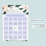 Bridal bingo template blush and greenery by LittleSizzle