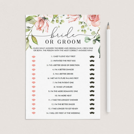 Editable bridal shower game templates by LittleSizzle