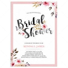 Spring Bridal Shower Invitation Template by LittleSizzle