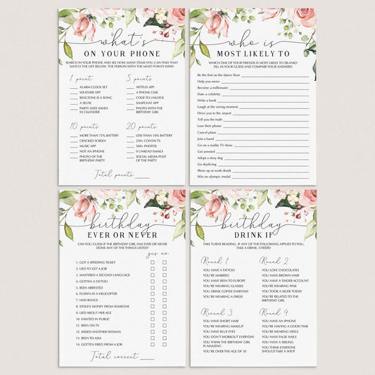 Womens Birthday Party Games for Adults Printable by LittleSizzle