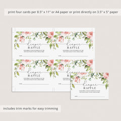 Printable diaper raffle ticket blush floral by LittleSizzle