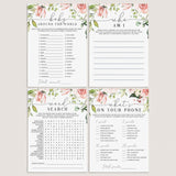 Printable baby shower game package floral theme by LittleSizzle