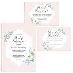 Blush and white baby shower invitation set by LittleSizzle
