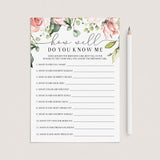 Blush Floral How Well Do You Know The Birthday Girl Cards by LittleSizzle