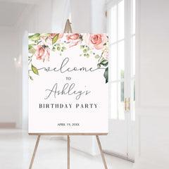 Floral Birthday Decorations Instant Download