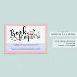 Watercolor pink and black baby book request tickets by LittleSizzle