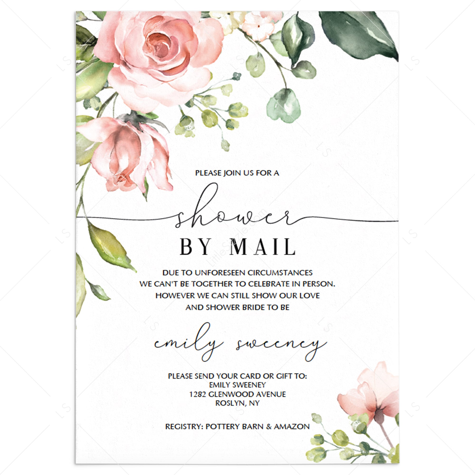 Long Distance Bridal Shower By Mail Invitation Template by LittleSizzle