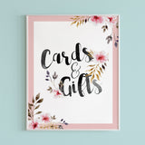 Cards and gifts table sign for pink shower by LittleSizzle
