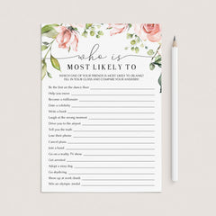 Fun Ladies Night Game Who Is Most Likely To Printable by LittleSizzle